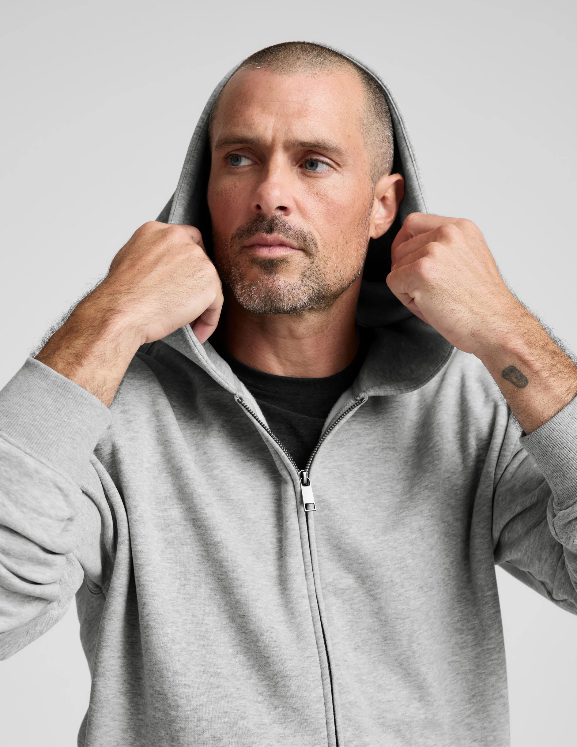 LuxeFleece Men's Full Zip Hoodie - Image 3