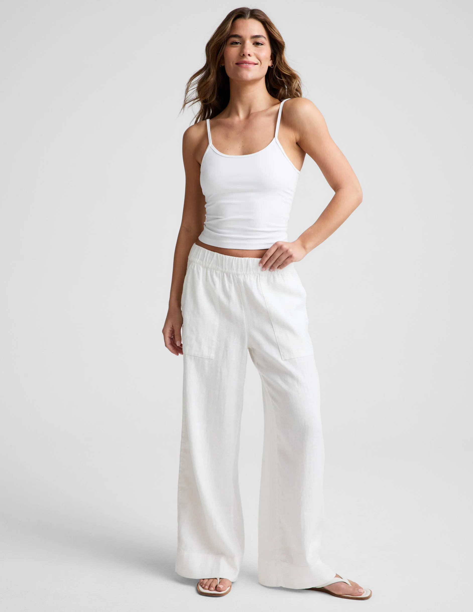 SoftWash Linen Easy Wide Leg Pant 31" - Image 2