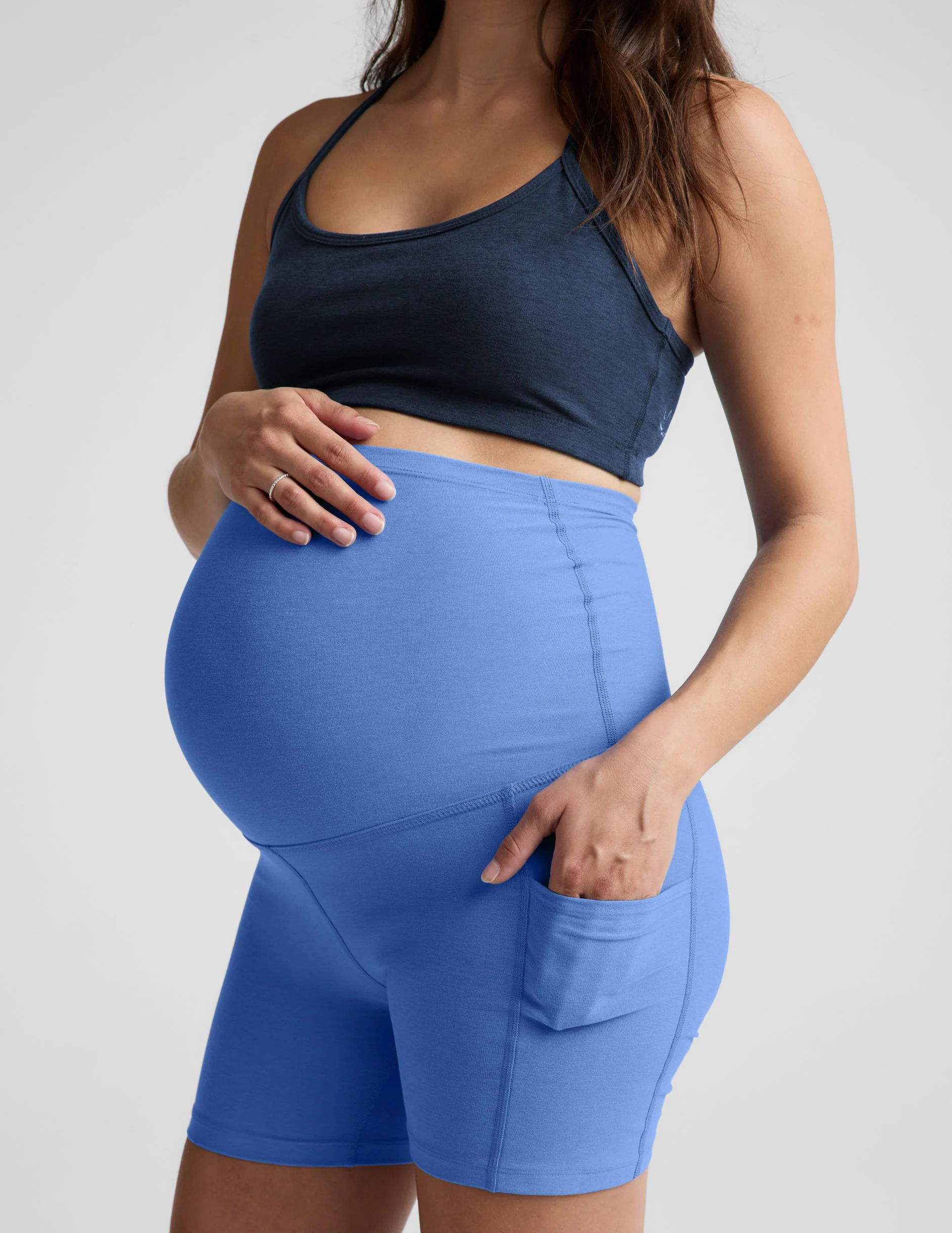 Spacedye Keep Pace 5" Maternity Pocket Biker Short - Image 3