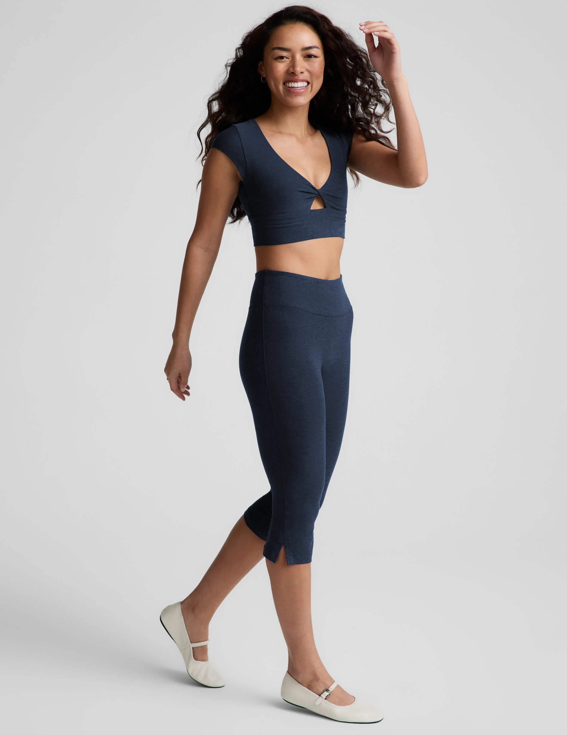 Spacedye Mid-Rise Slit Pedal Pusher Legging - Image 5