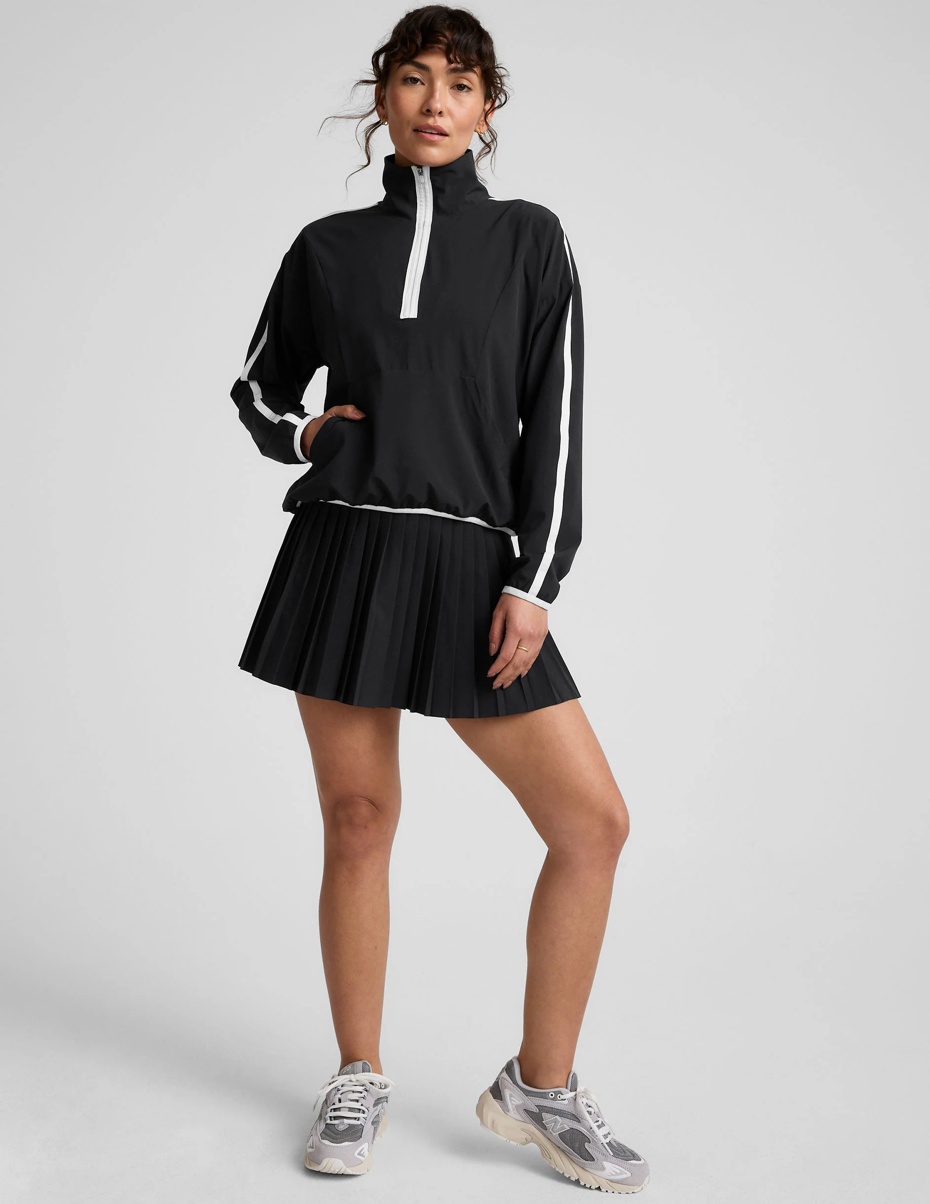Stretch Woven Course Contrast Half Zip Pullover - Image 2